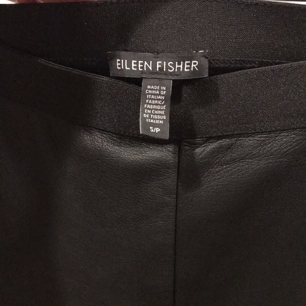 Eileen Fisher Leather/Viscose Skinny Pants